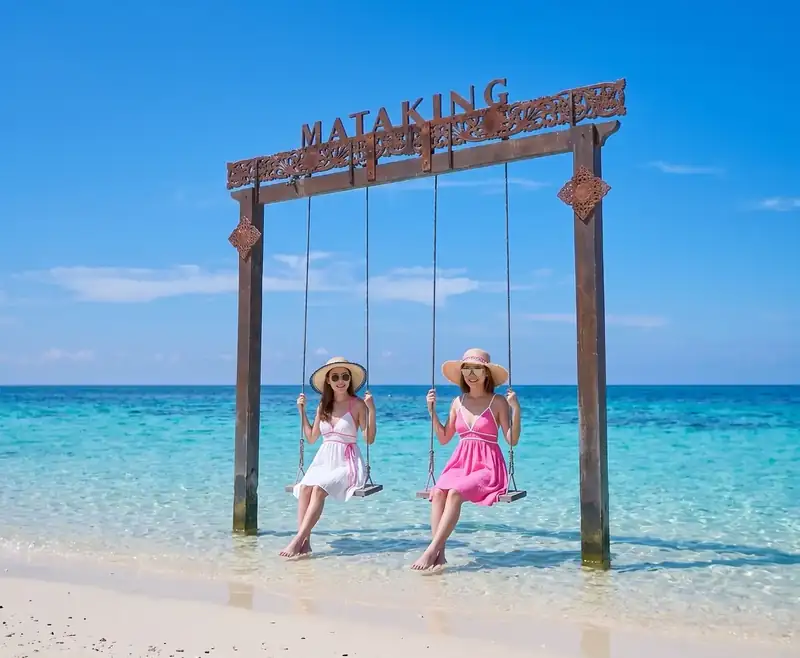 Beach swing at Mataking Island, Semporna